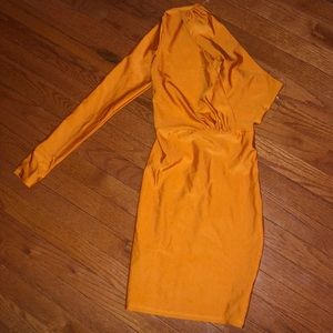 Off the Shoulder One-Arm Long Sleeve Dress!!